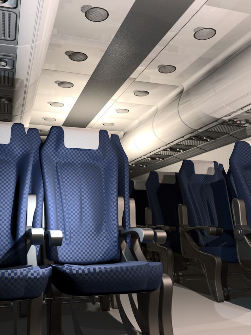 Free 3D Interior Airplane Airline Seats Model