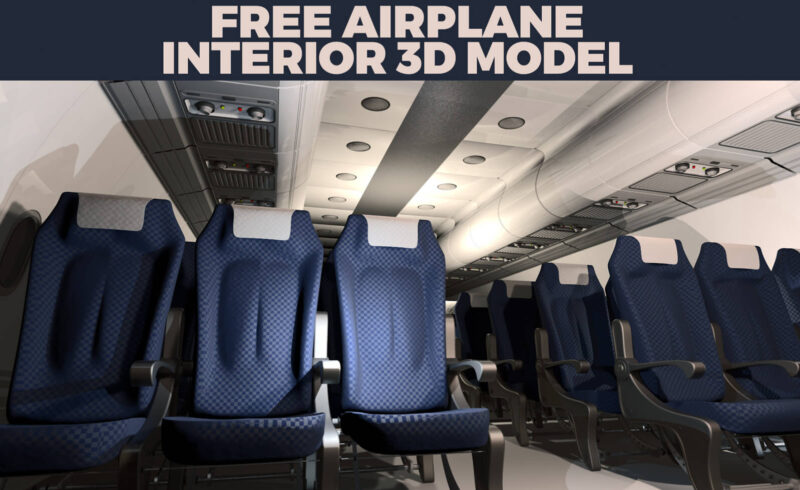 Free 3D Interior Airplane Airline Seats Model