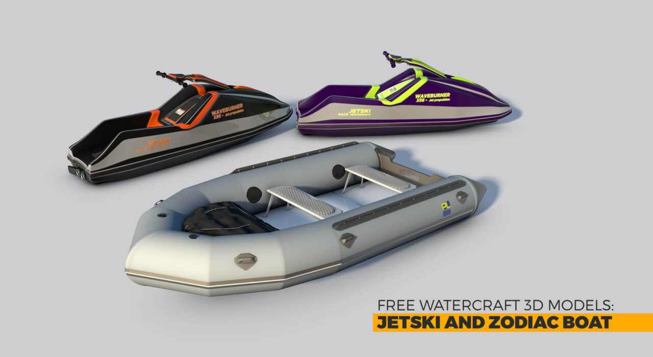 Free 3D Model Jet Ski Zodiac Boat Inflatable Watercraft