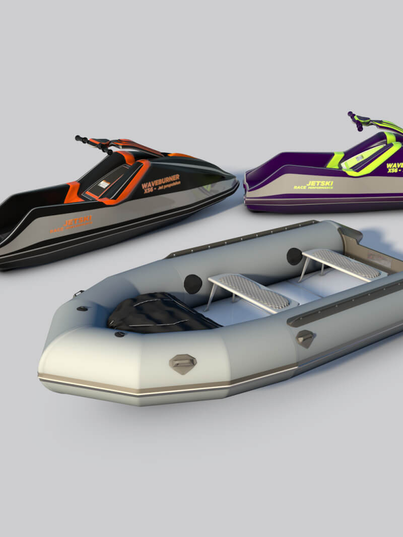 Free 3D Model Jet Ski Zodiac Boat Inflatable Watercraft