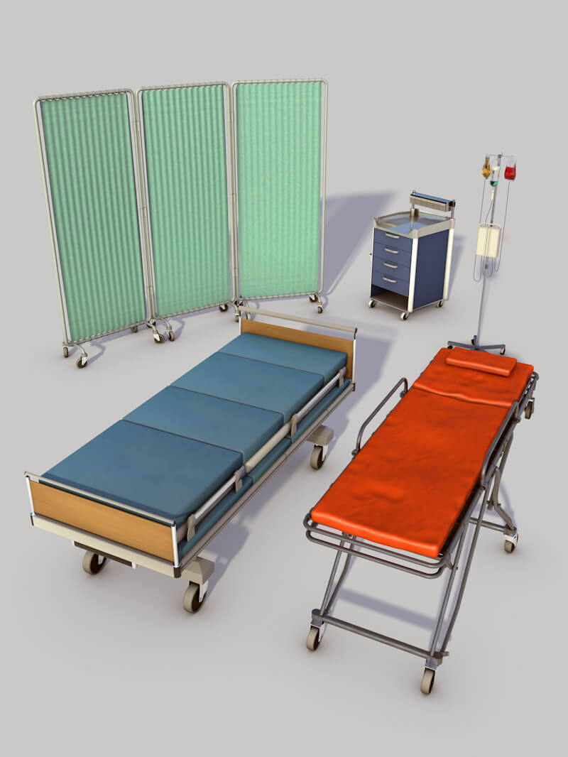 Free 3D Models Medical Hospital Room Items