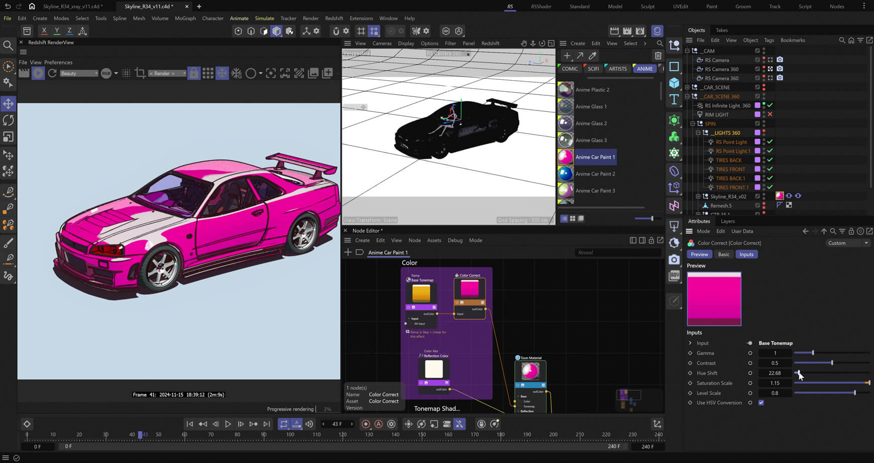 Toon Studio for Cinema 4D Redshift Toon Shaders Materials C4D