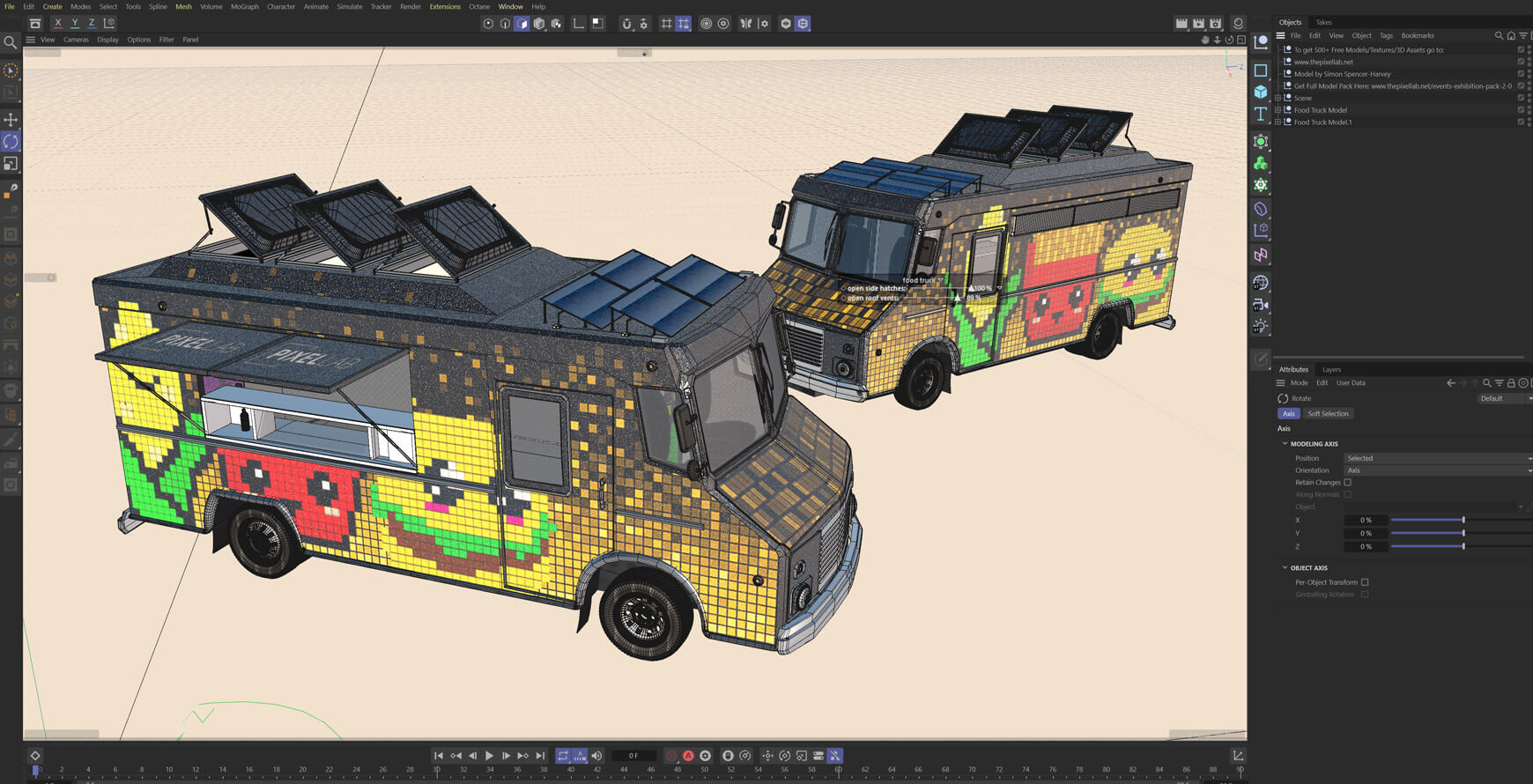 Free 3D Model Street Food Truck 3D