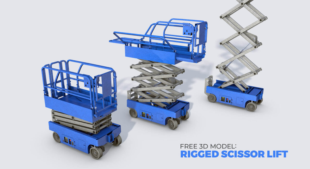 Free 3D Model Scissor Lift Rigged