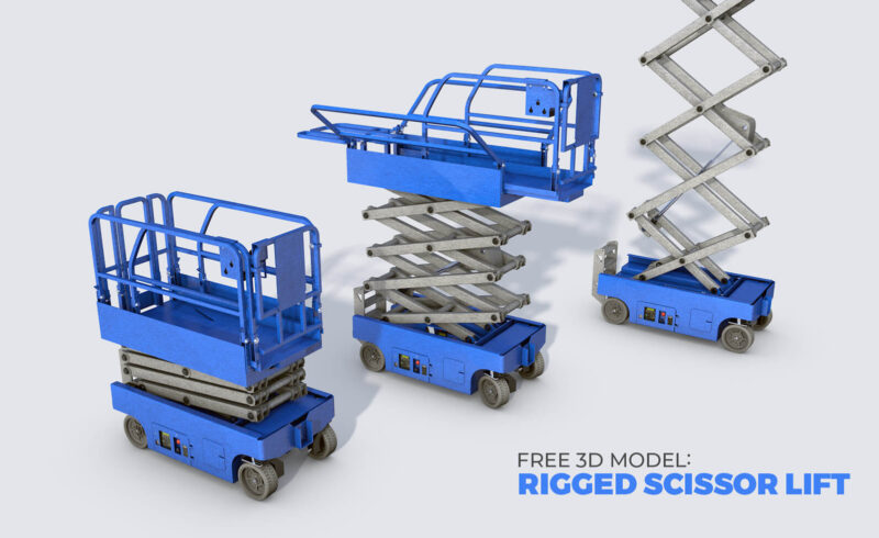 Free 3D Model Scissor Lift Rigged
