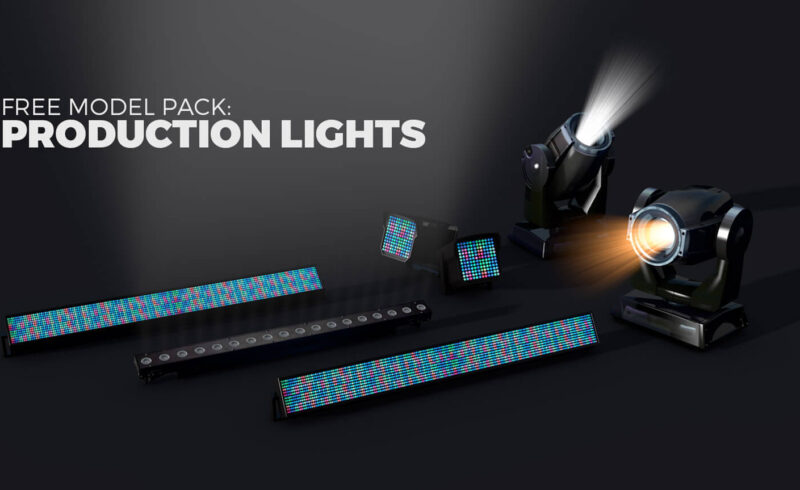 Free 3D Models Light Pack Production Spotlight and Uplighter