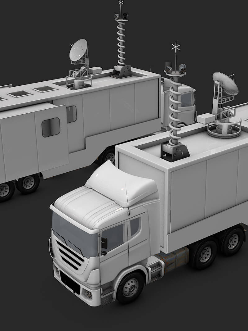 Free 3D Model Satellite Uplink TV Broadcast Truck