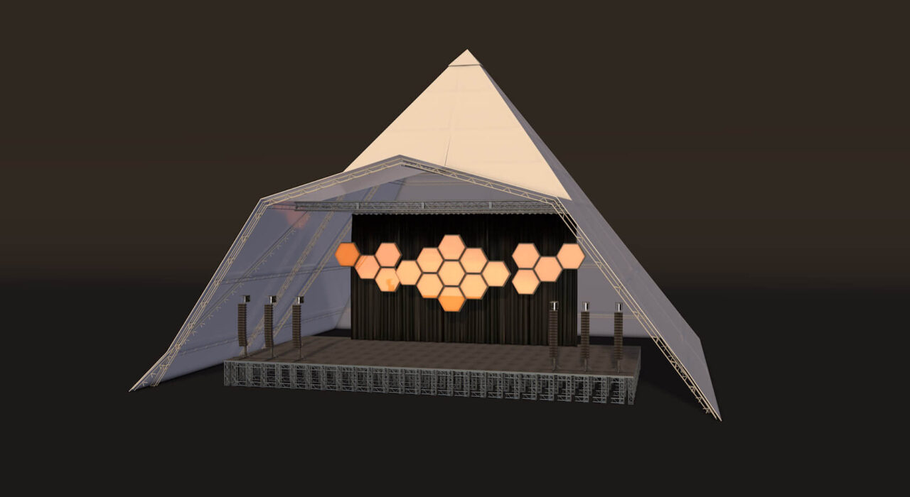 Free Live Music Concert Stage Model 3D C4D