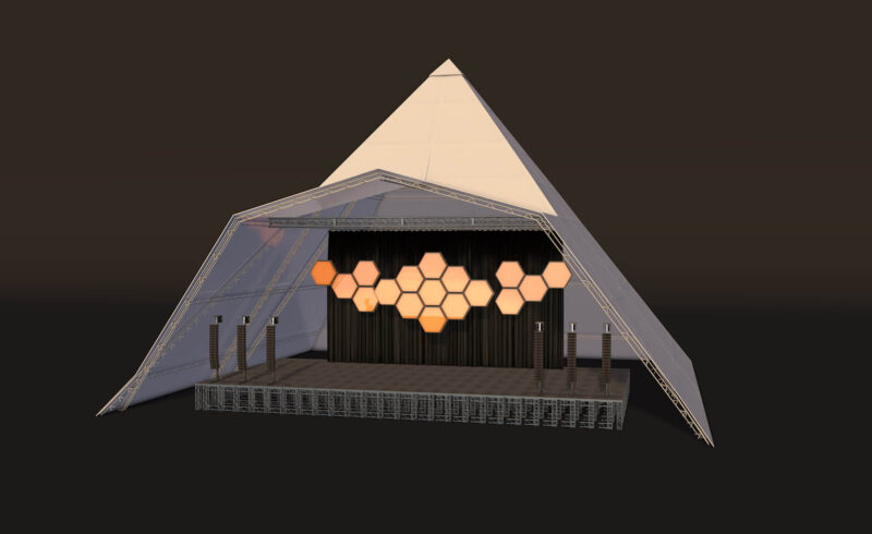 Free Live Music Concert Stage Model 3D C4D