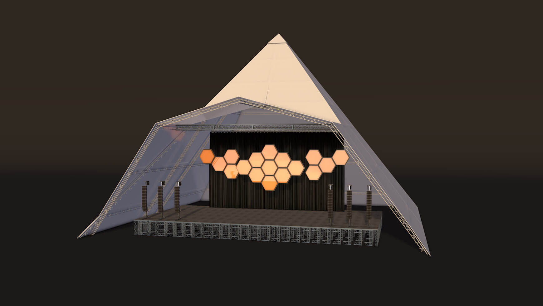 Free Live Music Concert Stage Model 3D C4D