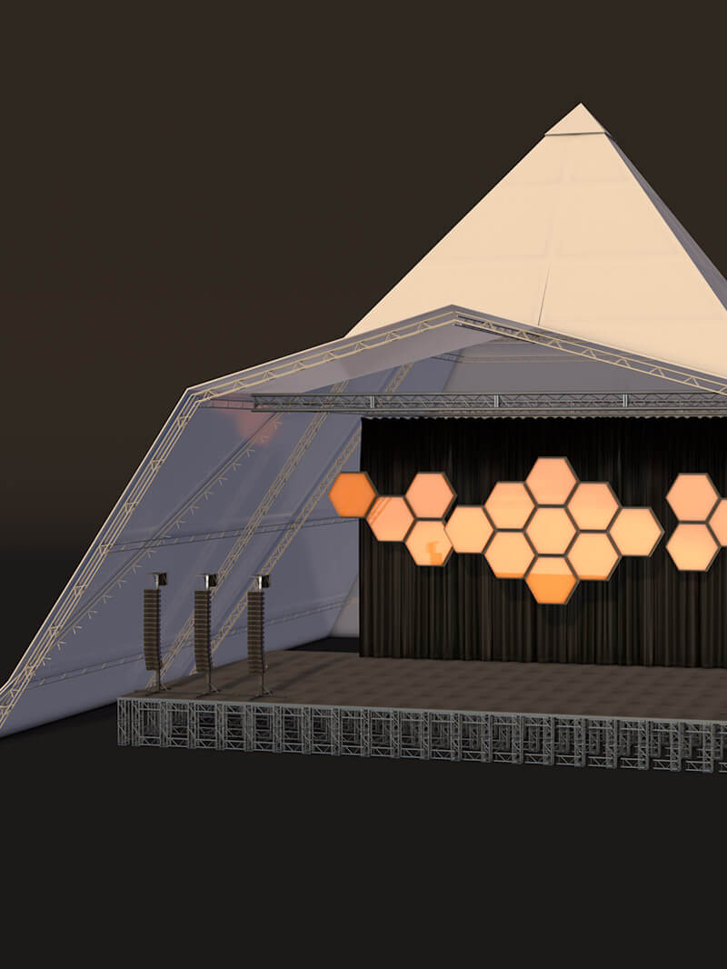 Free Live Music Stage Model 3D C4D