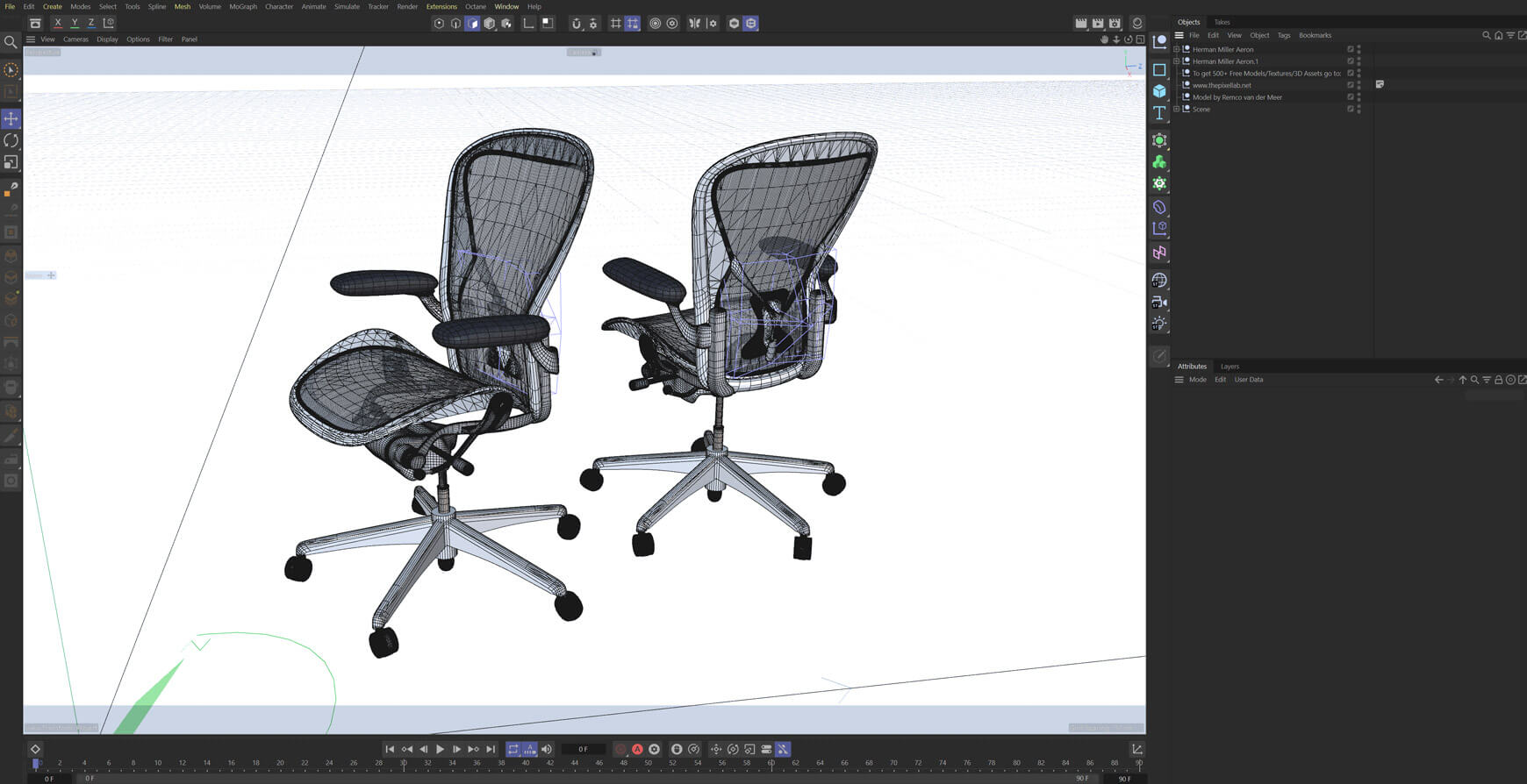 Free 3D Model Chair Herman Miller Aeron