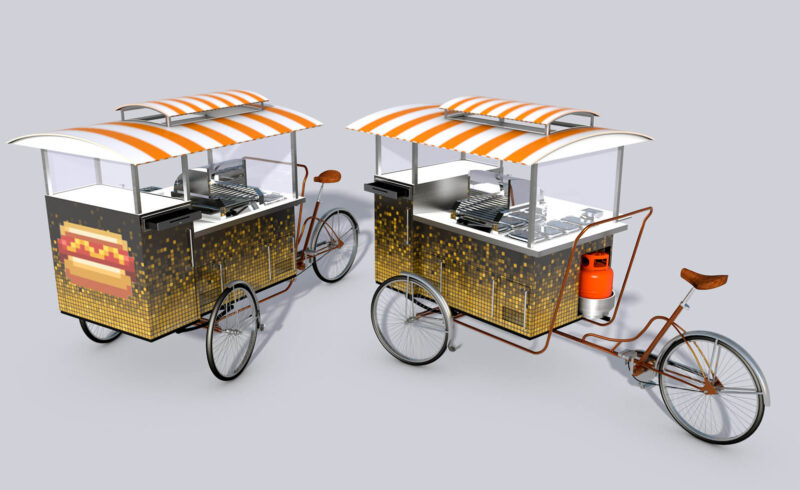 Free 3D Model Hotdog Bicycle Food Stand