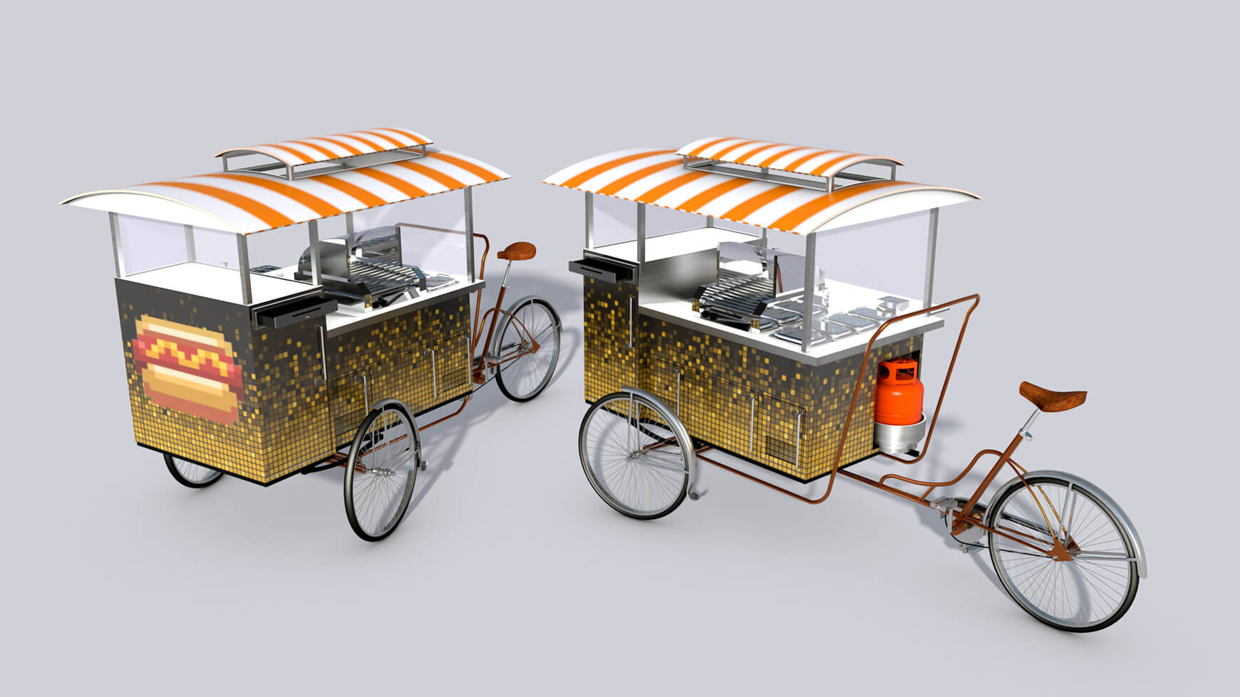 Free 3D Model Hotdog Bicycle Food Stand