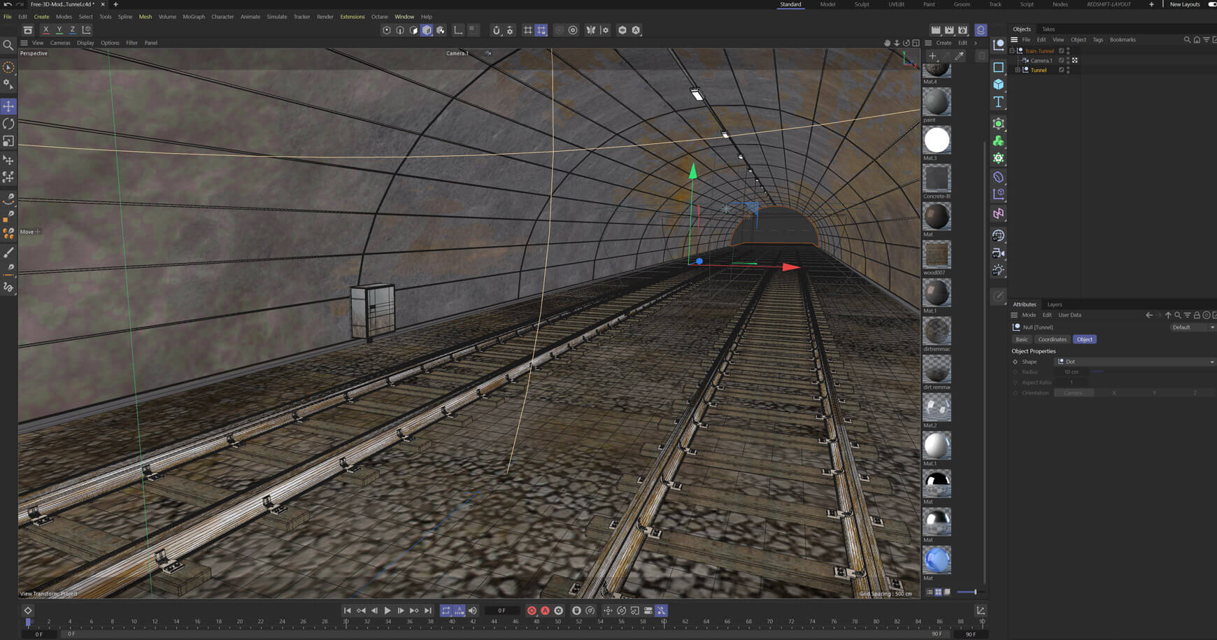 Free 3D Model Train Tunnel