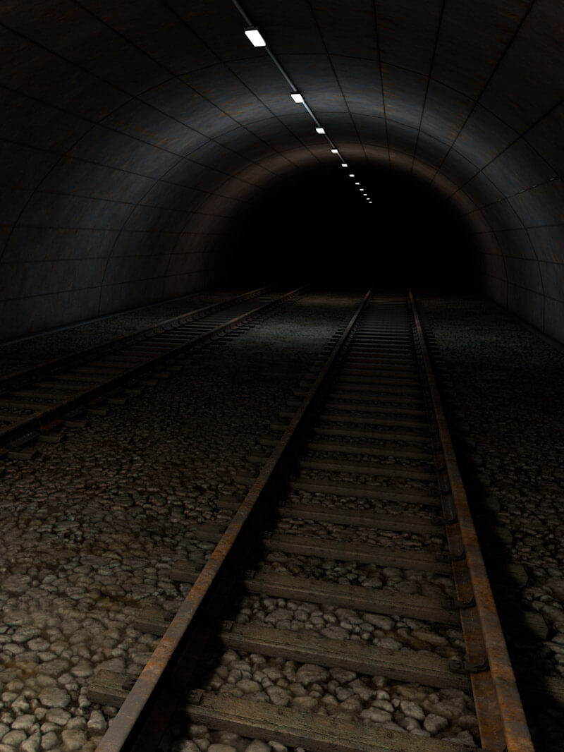 Free 3D Model Train Tunnel Scene