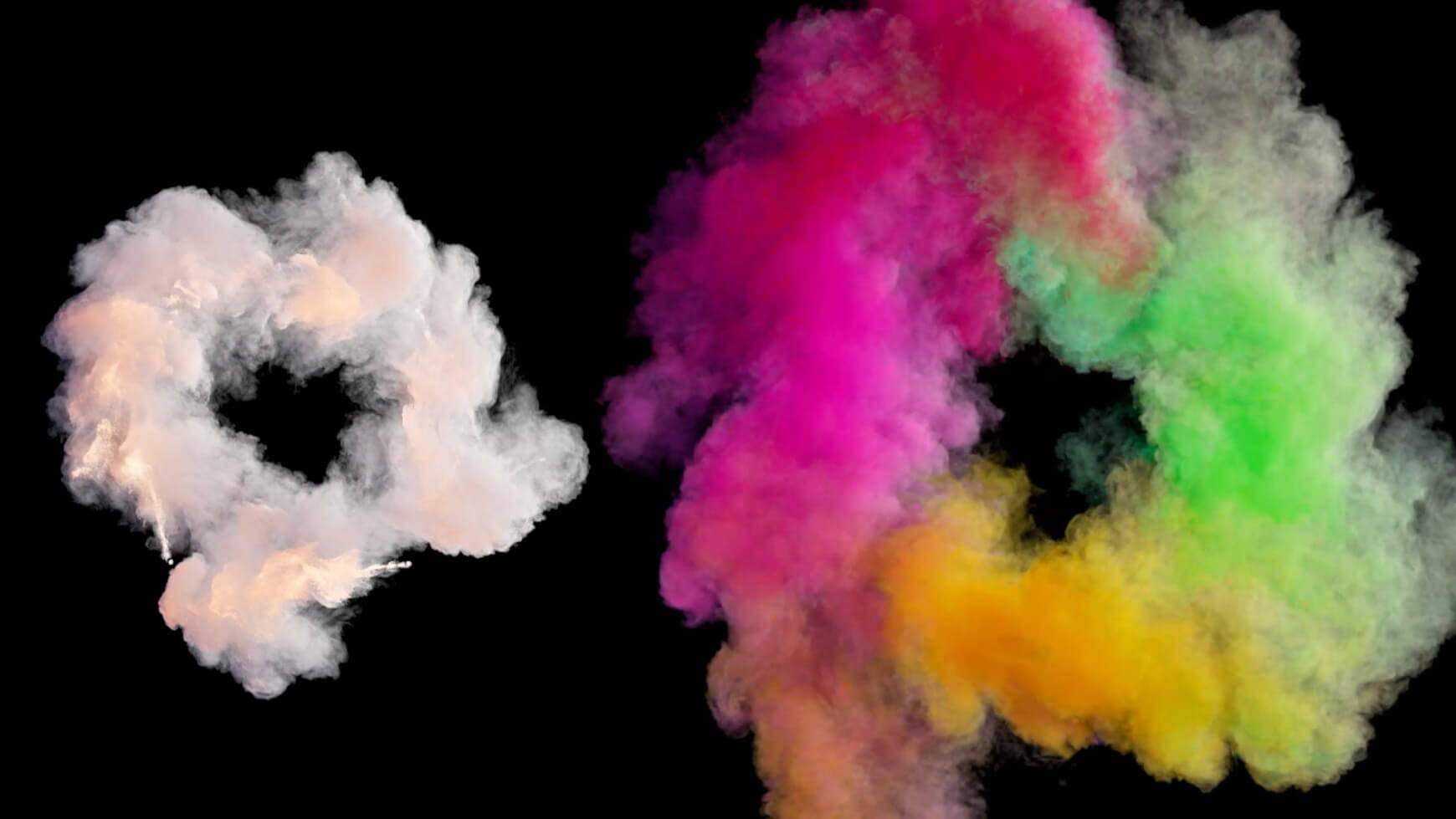 VDB Smoke Pack 7 Colored Artistic OpenVDB Asset