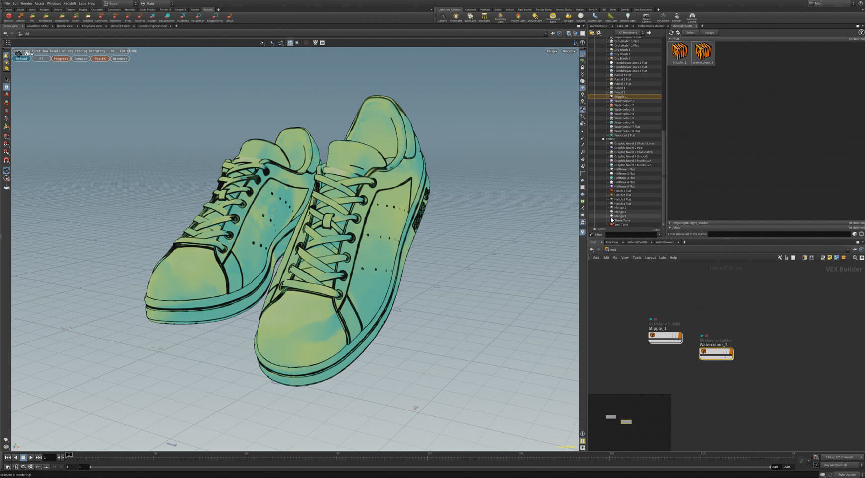 Toon Studio Shader Textures for Houdini Redshift Materials