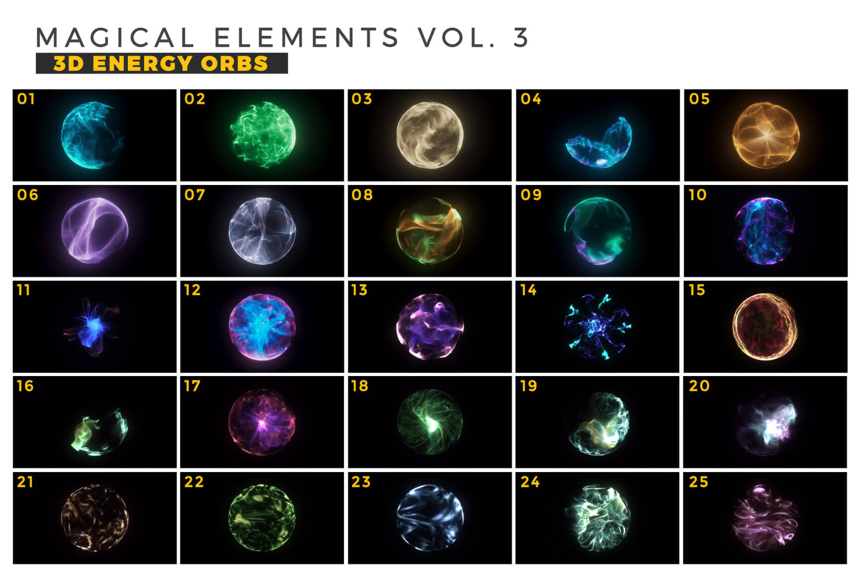 Magical Elements Vol 3 Energy Orbs 3D VFX Element