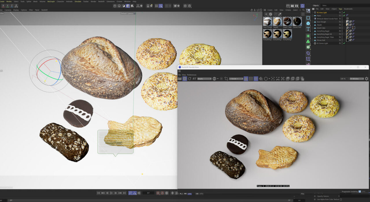 Free 3D Model Pack Baked Food Scans