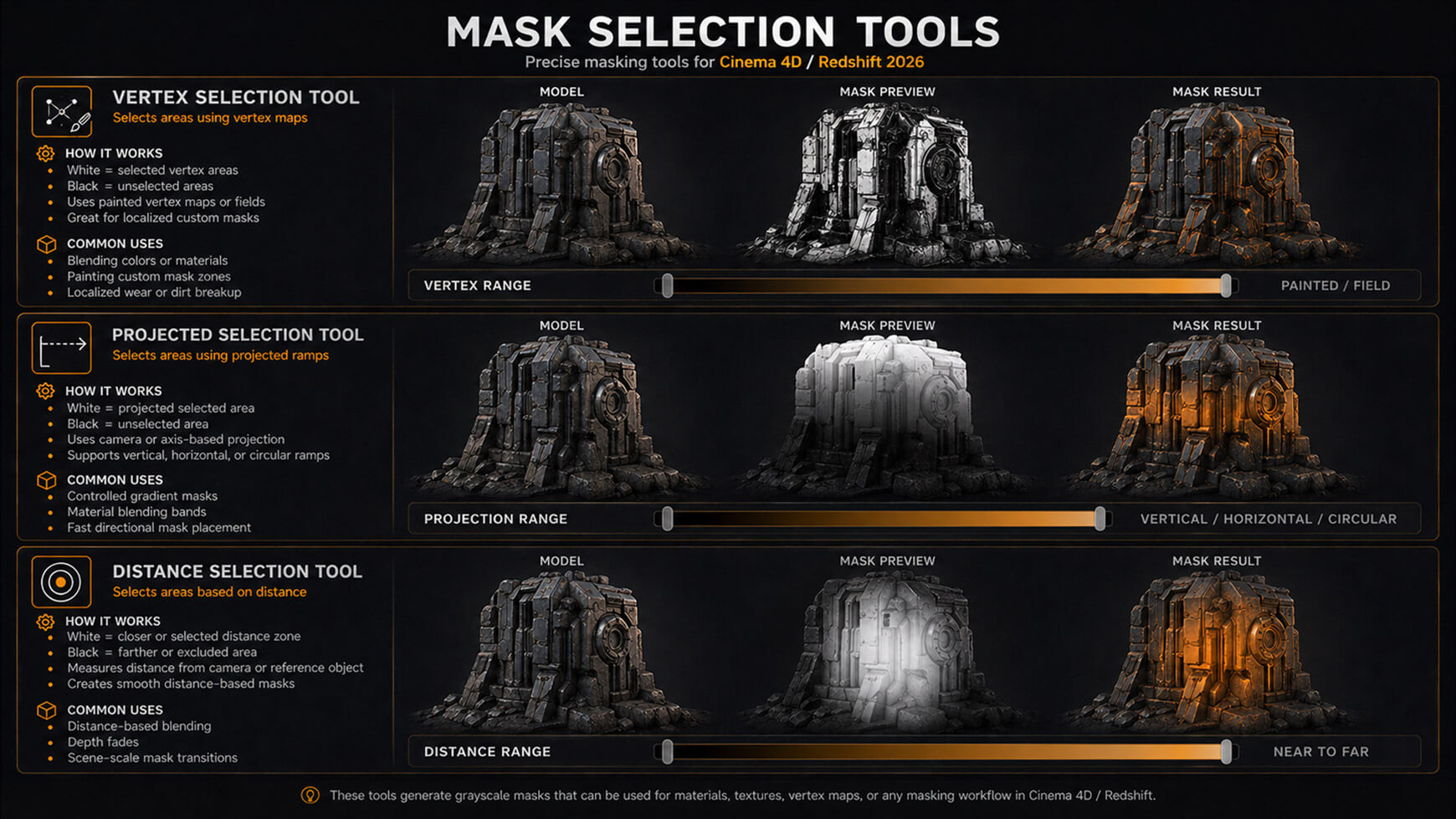C4D Redshift Texturing Blending Tools