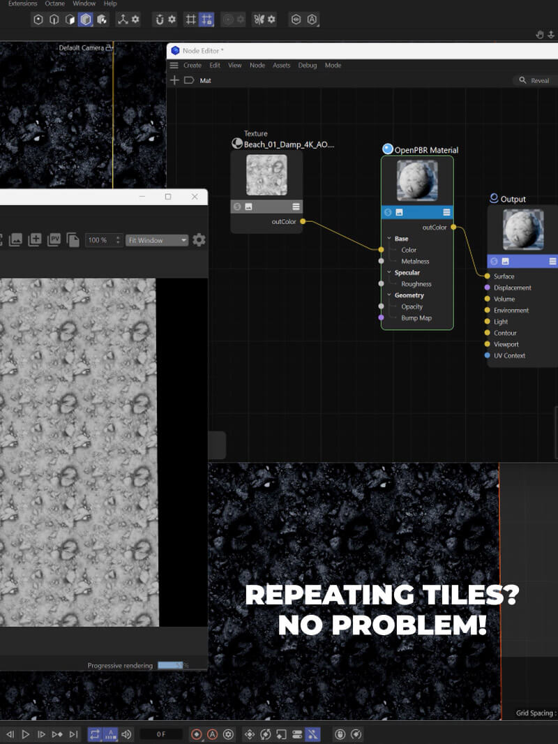 How to fix tiling seams in RS Cinema 4D Textures